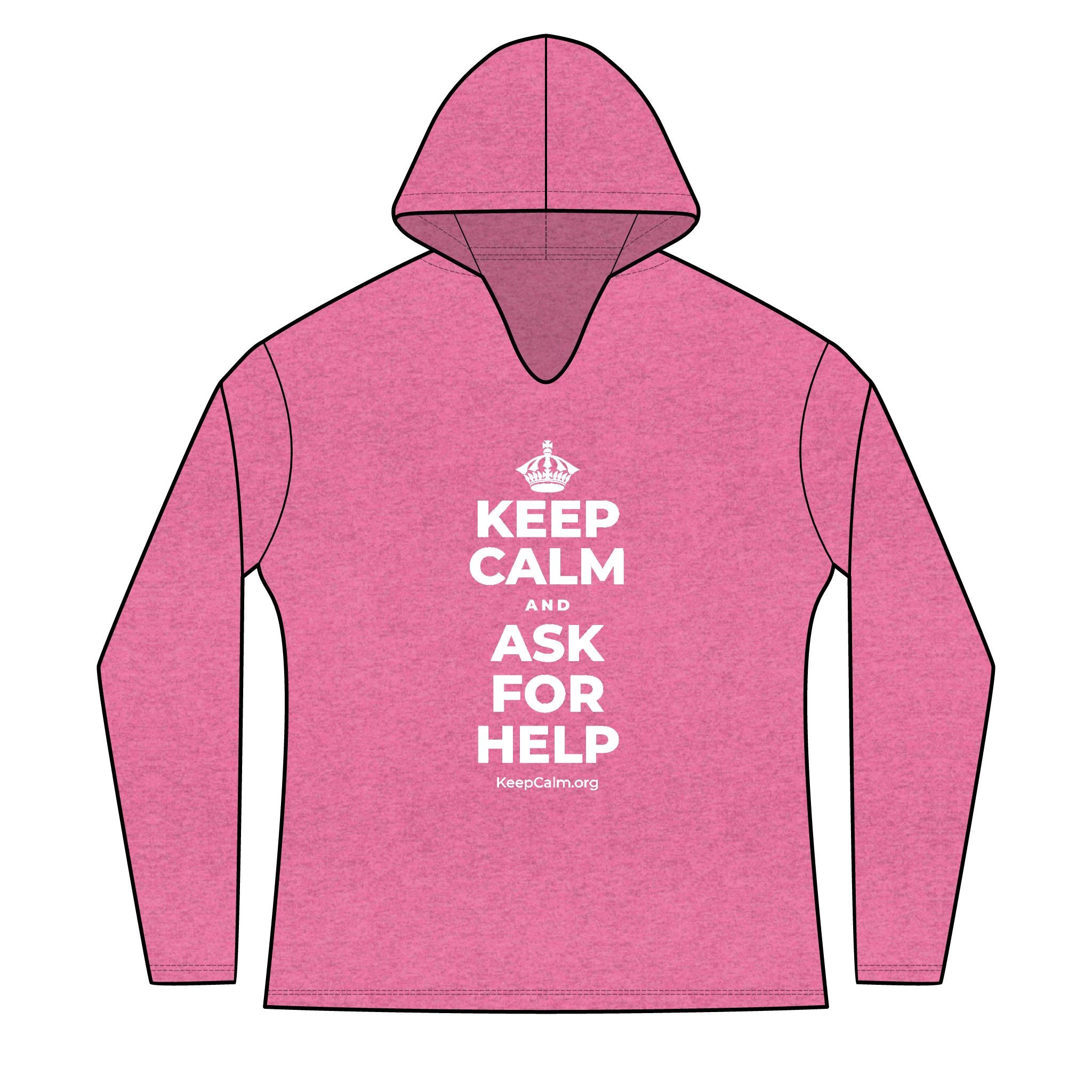 KEEP CALM AND ASK FOR HELP Women's Long Sleeve Hoodie