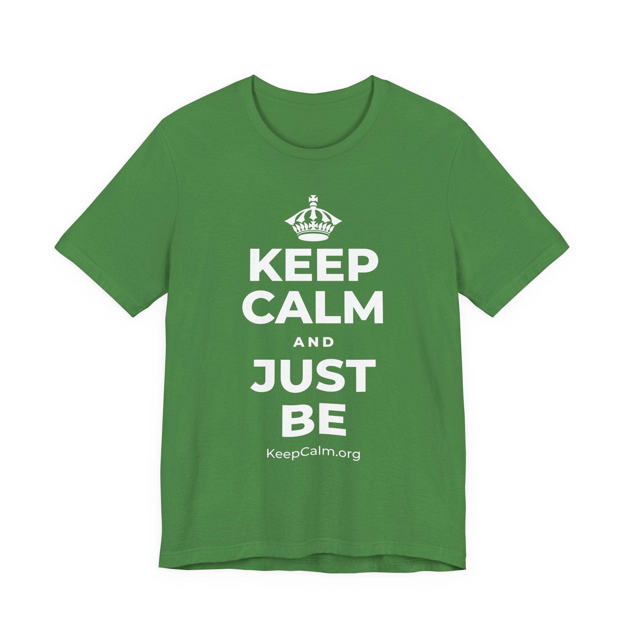 KEEP CALM AND JUST BE T-Shirt (Baby Blue–Silver)