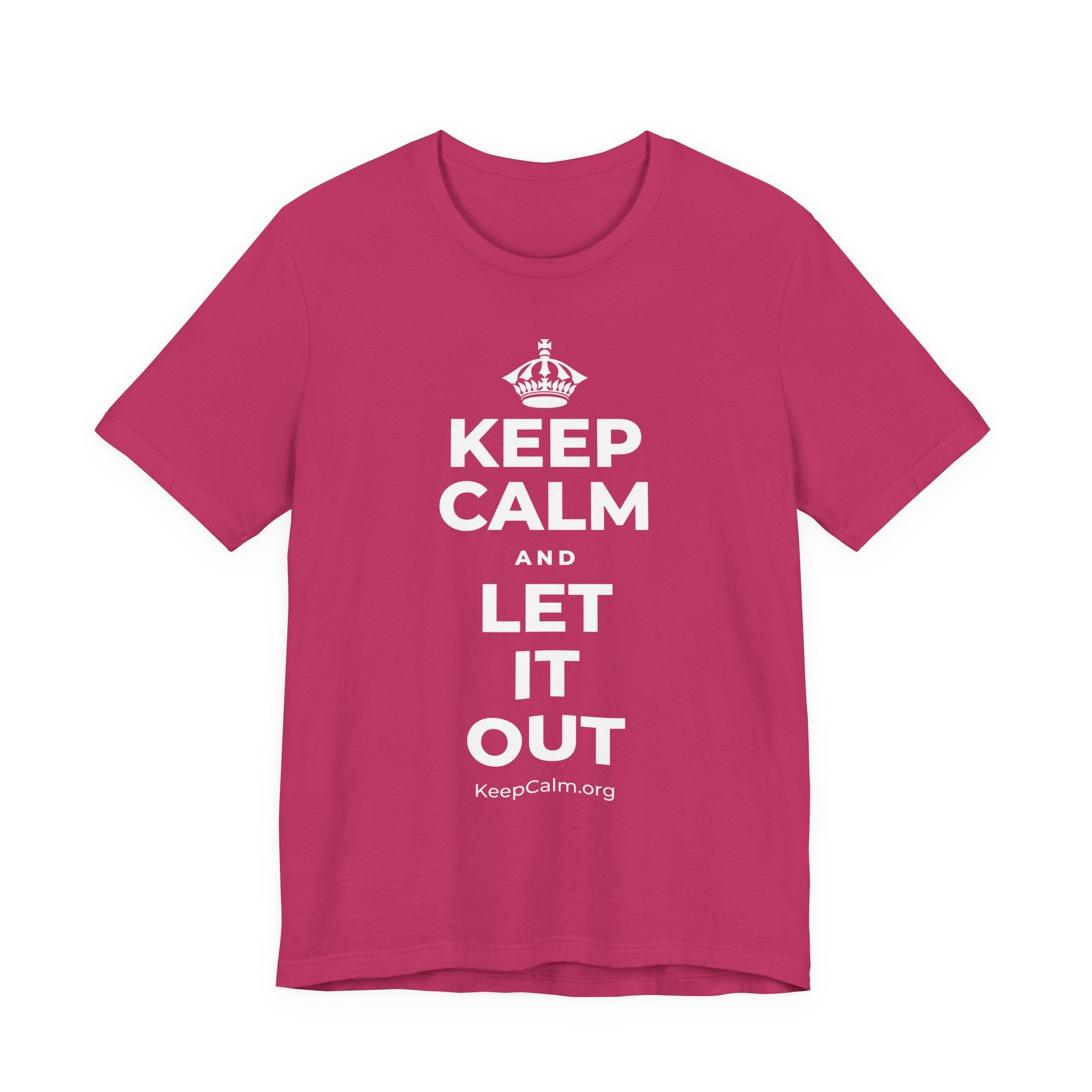 KEEP CALM AND LET IT OUT T-Shirt (Baby Blue–Silver)