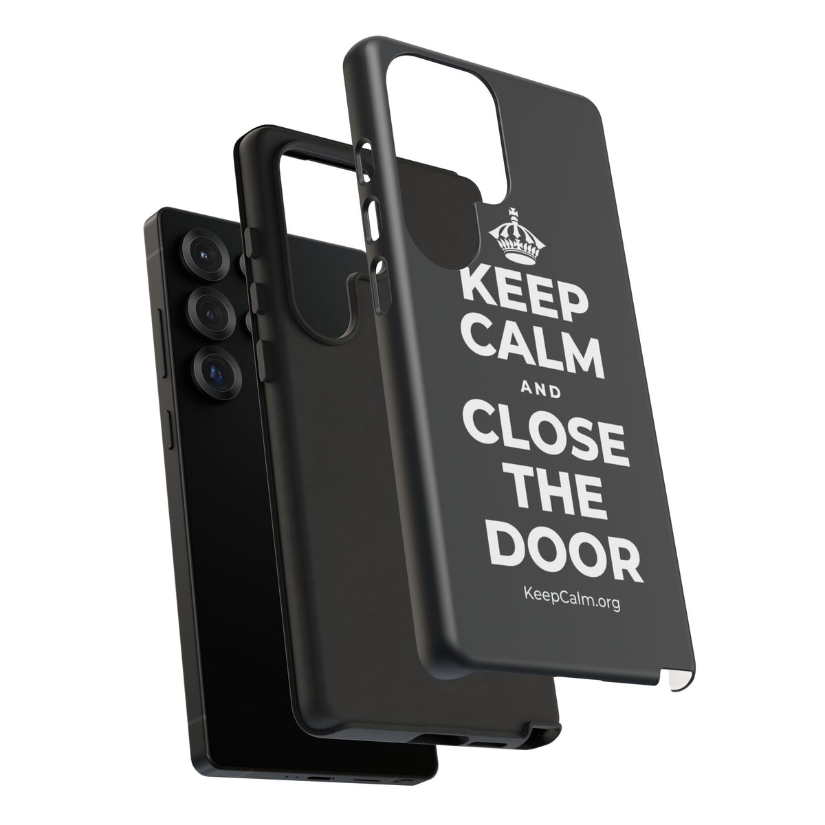 KEEP CALM AND CLOSE THE DOOR Phone Case (Dark)