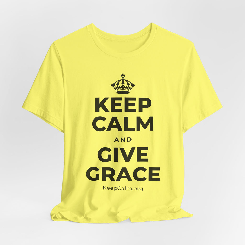 KEEP CALM AND GIVE GRACE T-Shirt (Soft Cream–Heather Mauve)