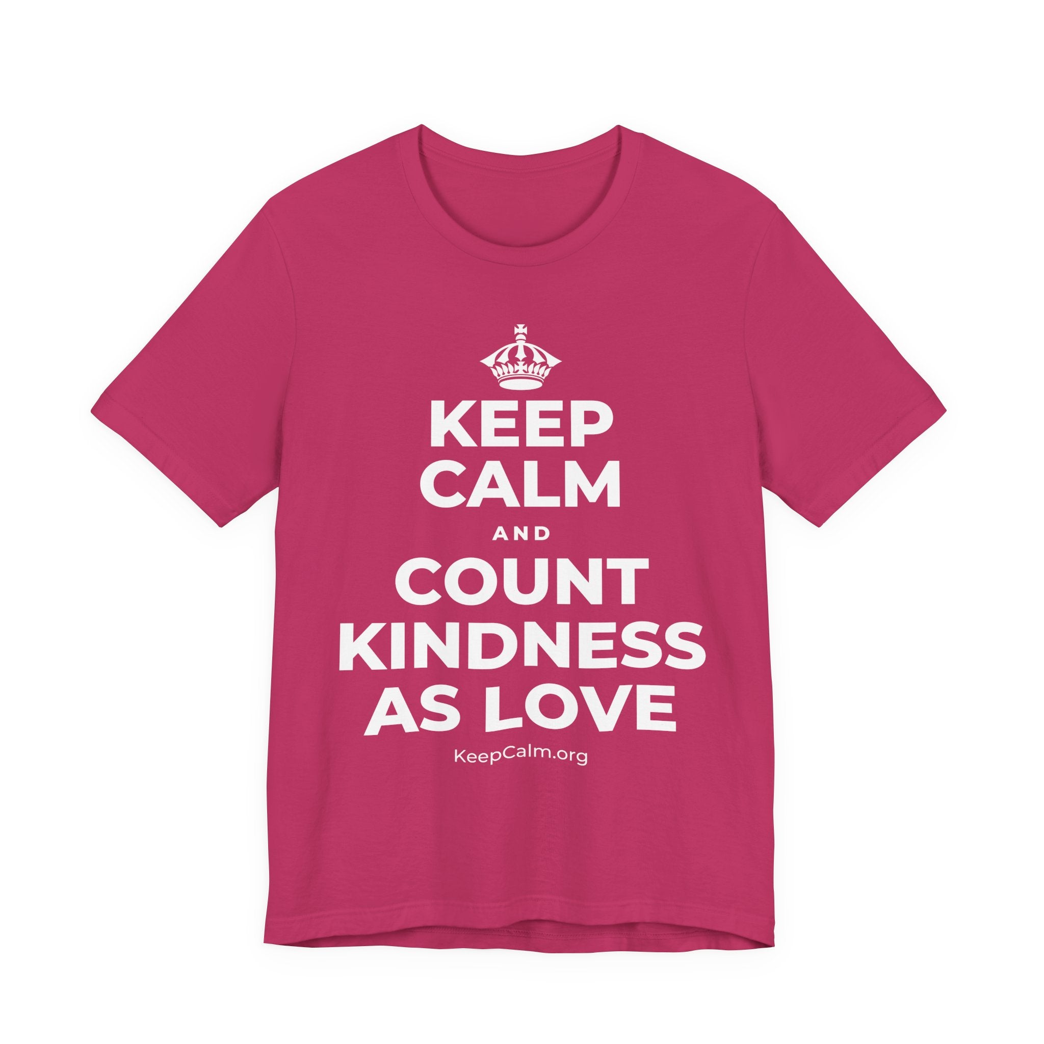 KEEP CALM AND COUNT KINDNESS AS LOVE T-Shirt (Baby Blue–Silver)
