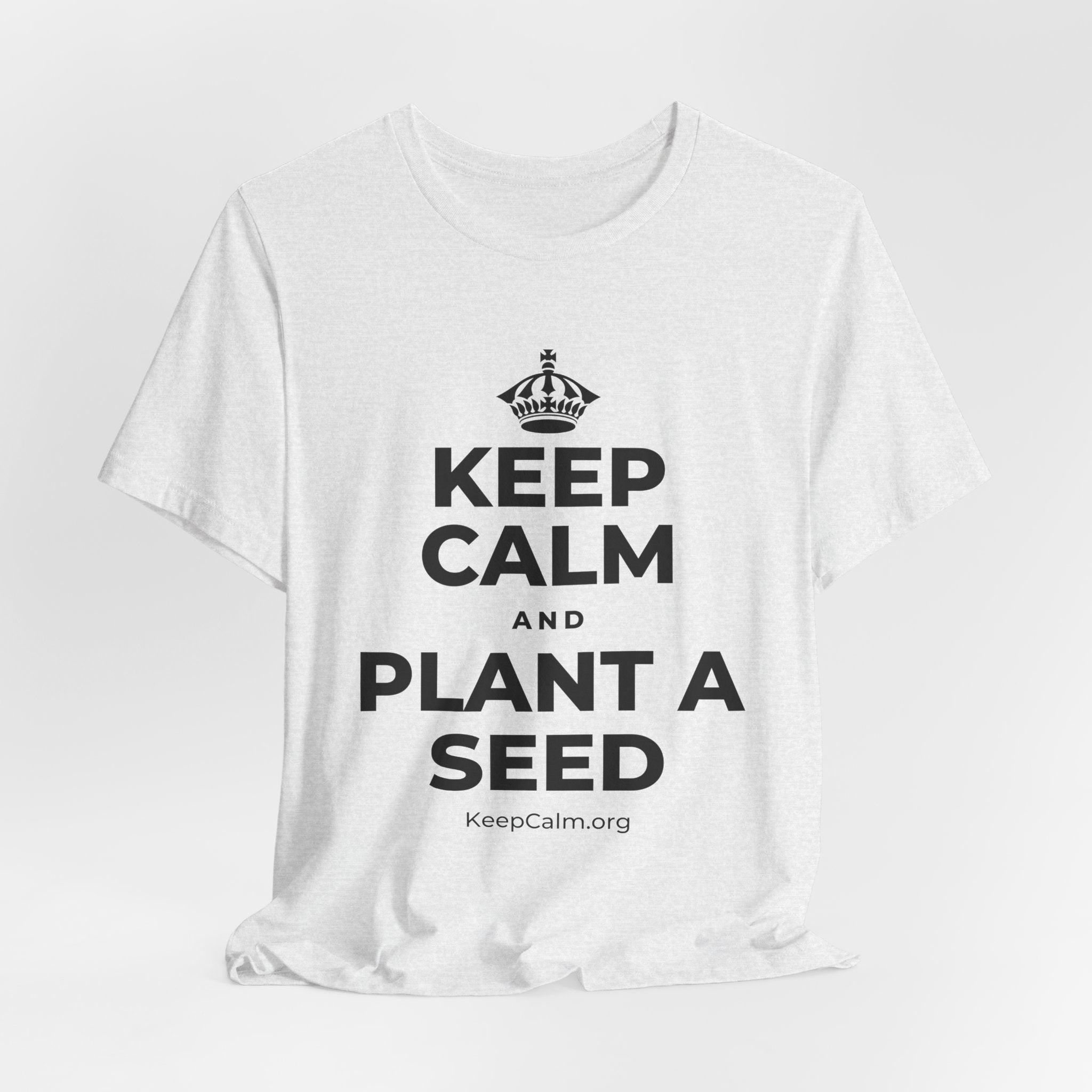KEEP CALM AND PLANT A SEED T-Shirt (Soft Cream–Heather Mauve)