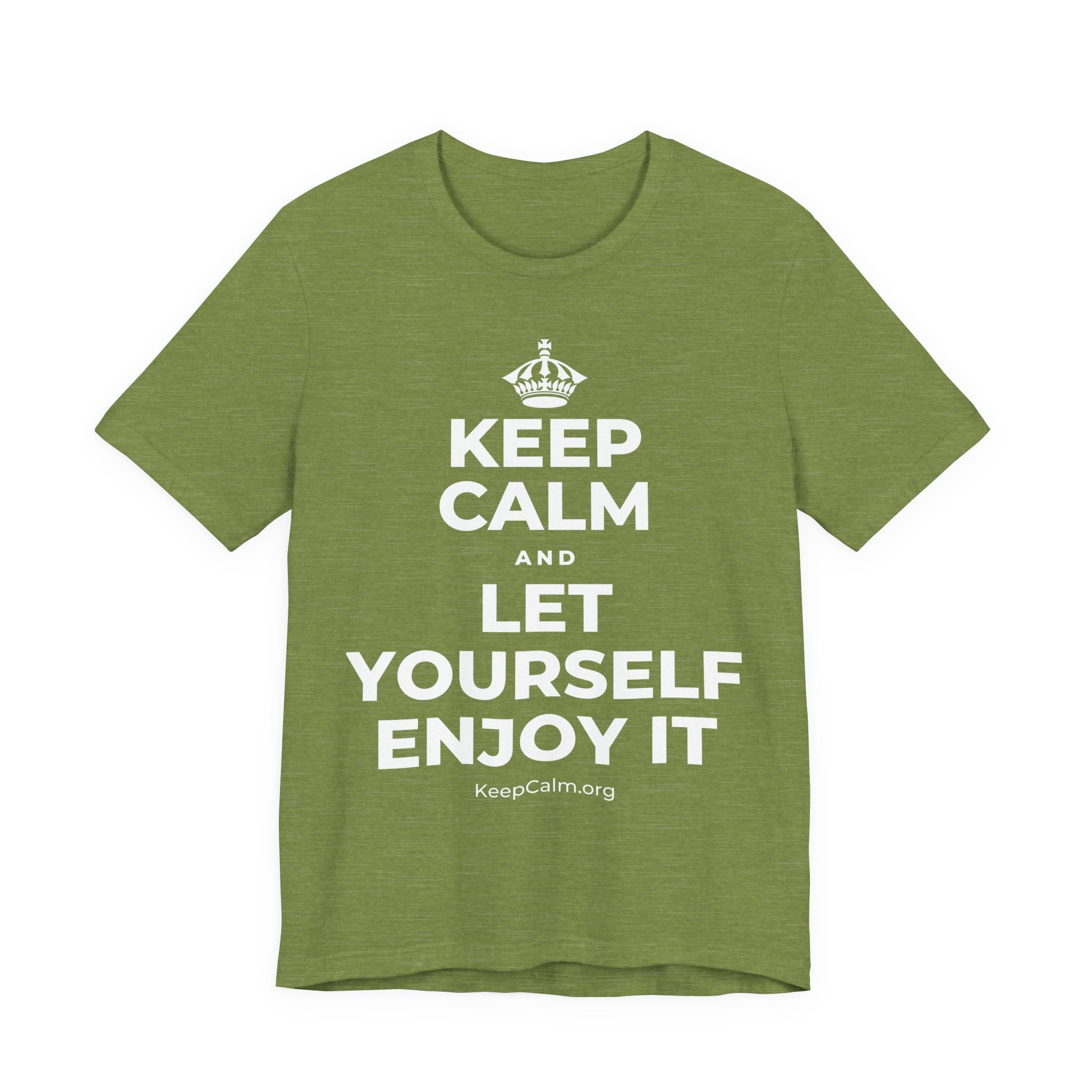 KEEP CALM AND LET YOURSELF ENJOY IT T-Shirt (Baby Blue–Silver)