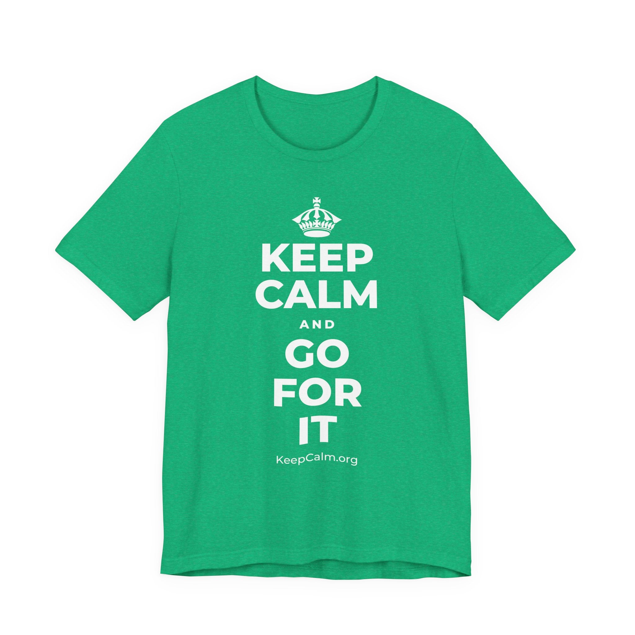 KEEP CALM AND GO FOR IT T-Shirt (Baby Blue–Silver)