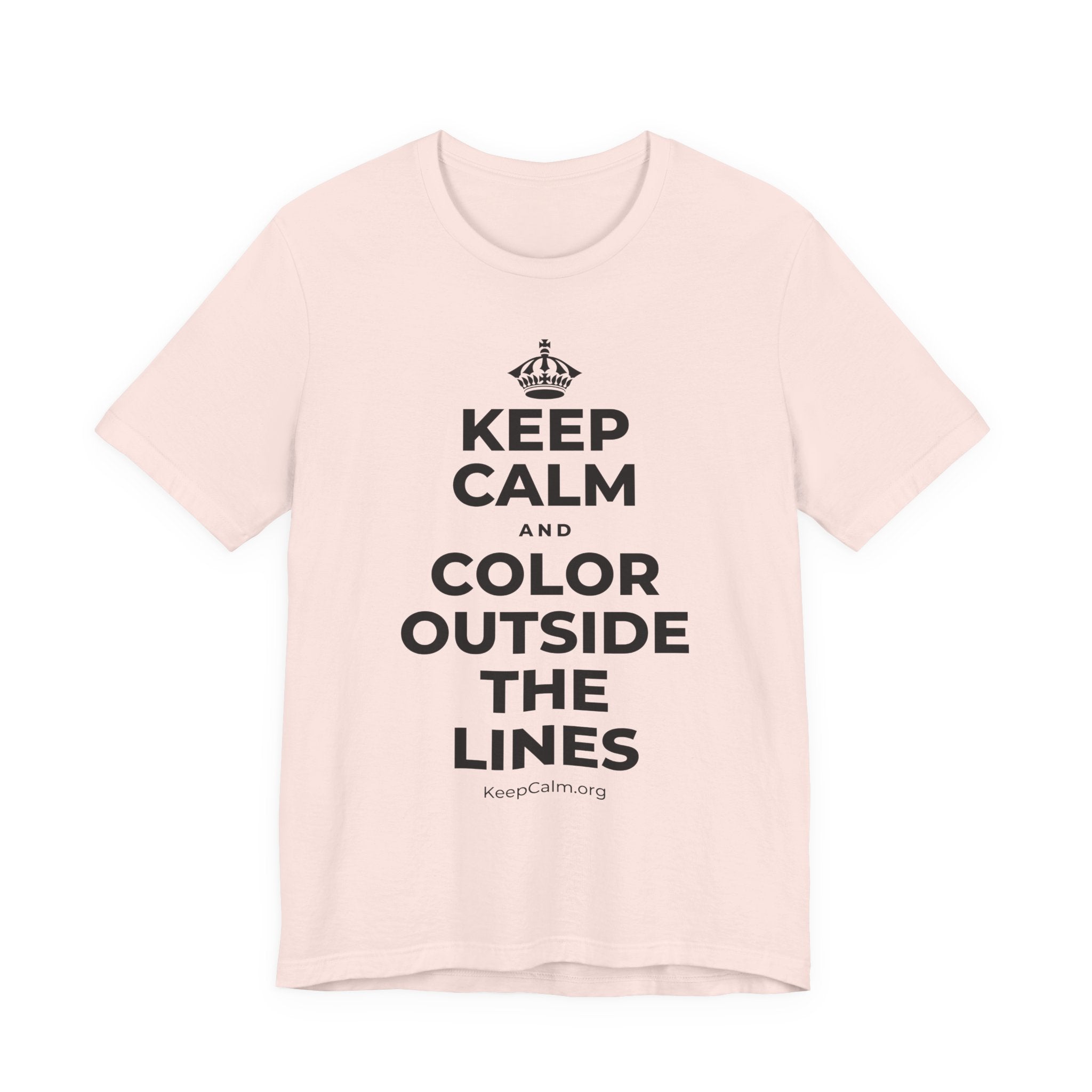 KEEP CALM AND COLOR OUTSIDE THE LINES T-Shirt (Soft Cream–Heather Mauve)