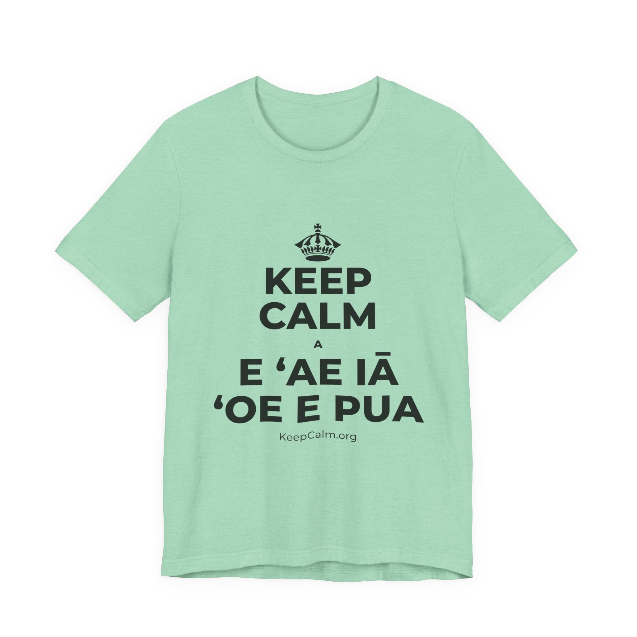 KEEP CALM A E ʻAE IĀ ʻOE E PUA T-Shirt (Baby Blue–Silver)