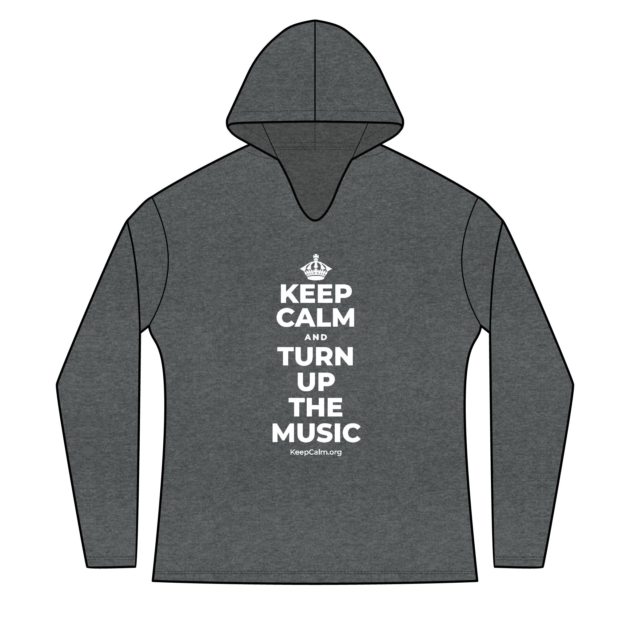 KEEP CALM AND TURN UP THE MUSIC Women's Long Sleeve Hoodie