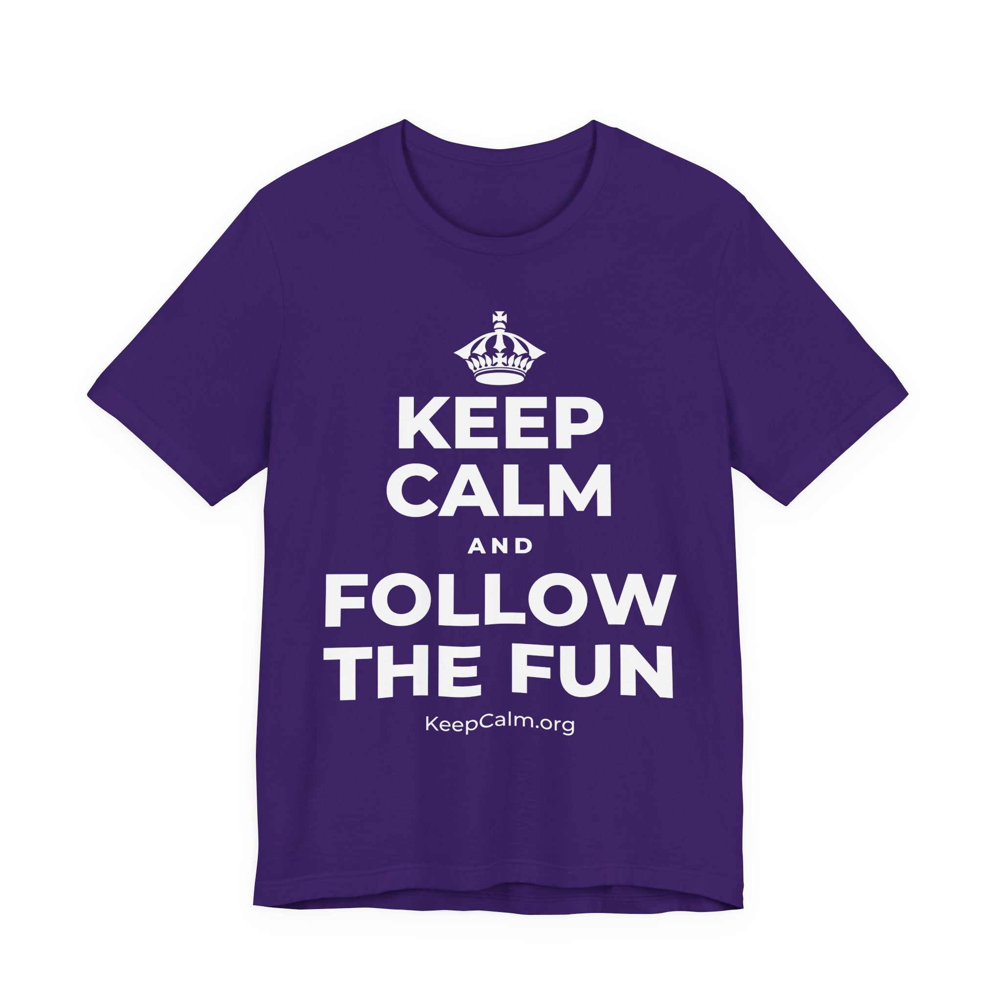 KEEP CALM AND FOLLOW THE FUN T-Shirt (Soft Cream–Heather Mauve)