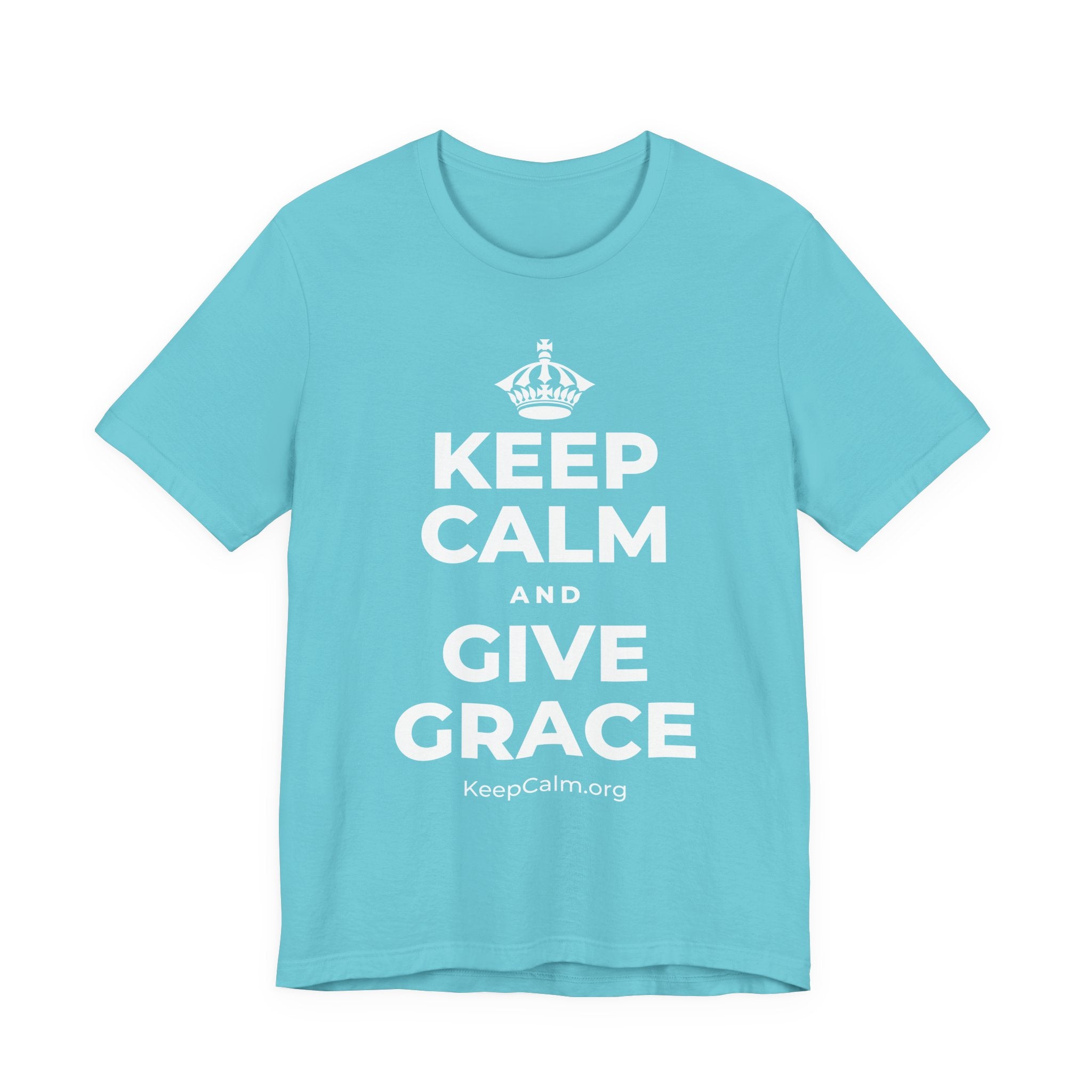 KEEP CALM AND GIVE GRACE T-Shirt (Soft Cream–Heather Mauve)