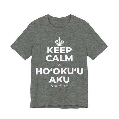 KEEP CALM A HOʻOKUʻU AKU T-Shirt (Baby Blue–Silver)