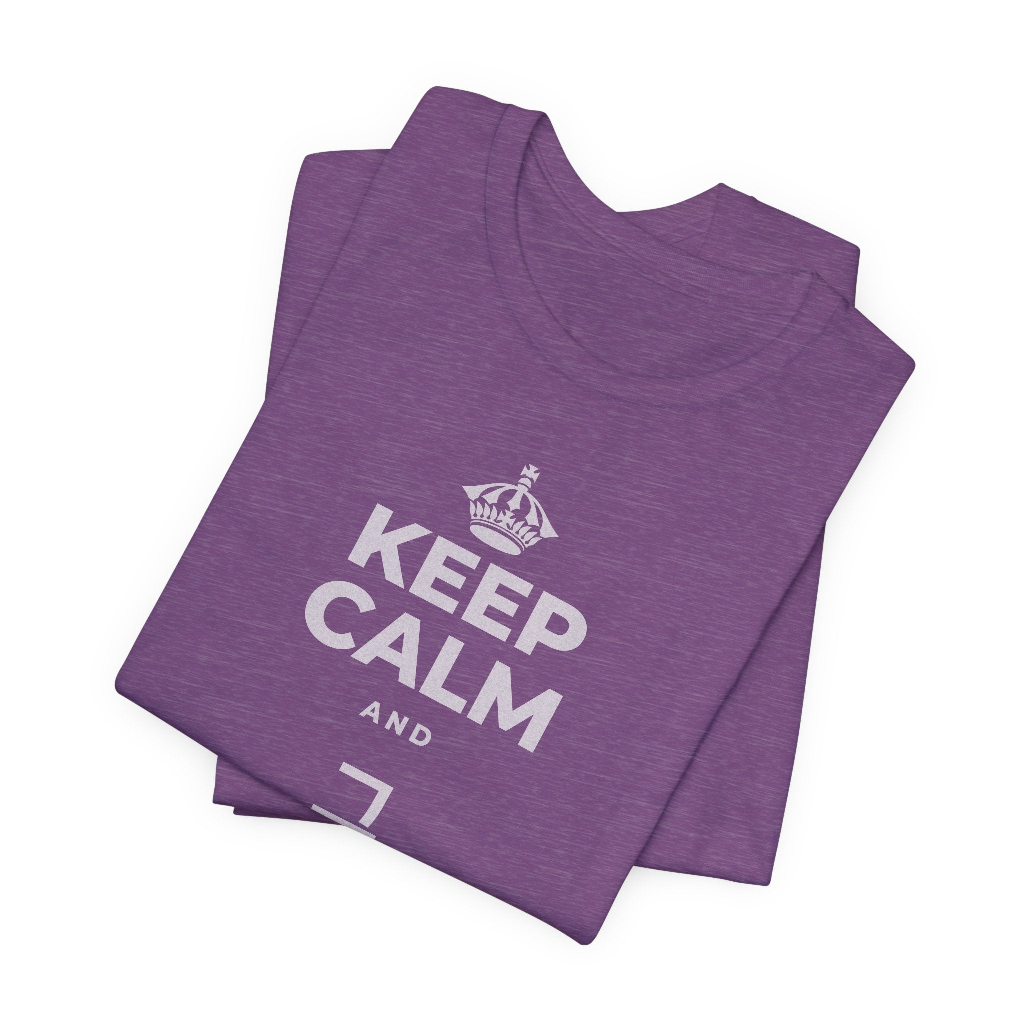 KEEP CALM AND 그 질문을 해요 T-Shirt (Baby Blue–Silver)