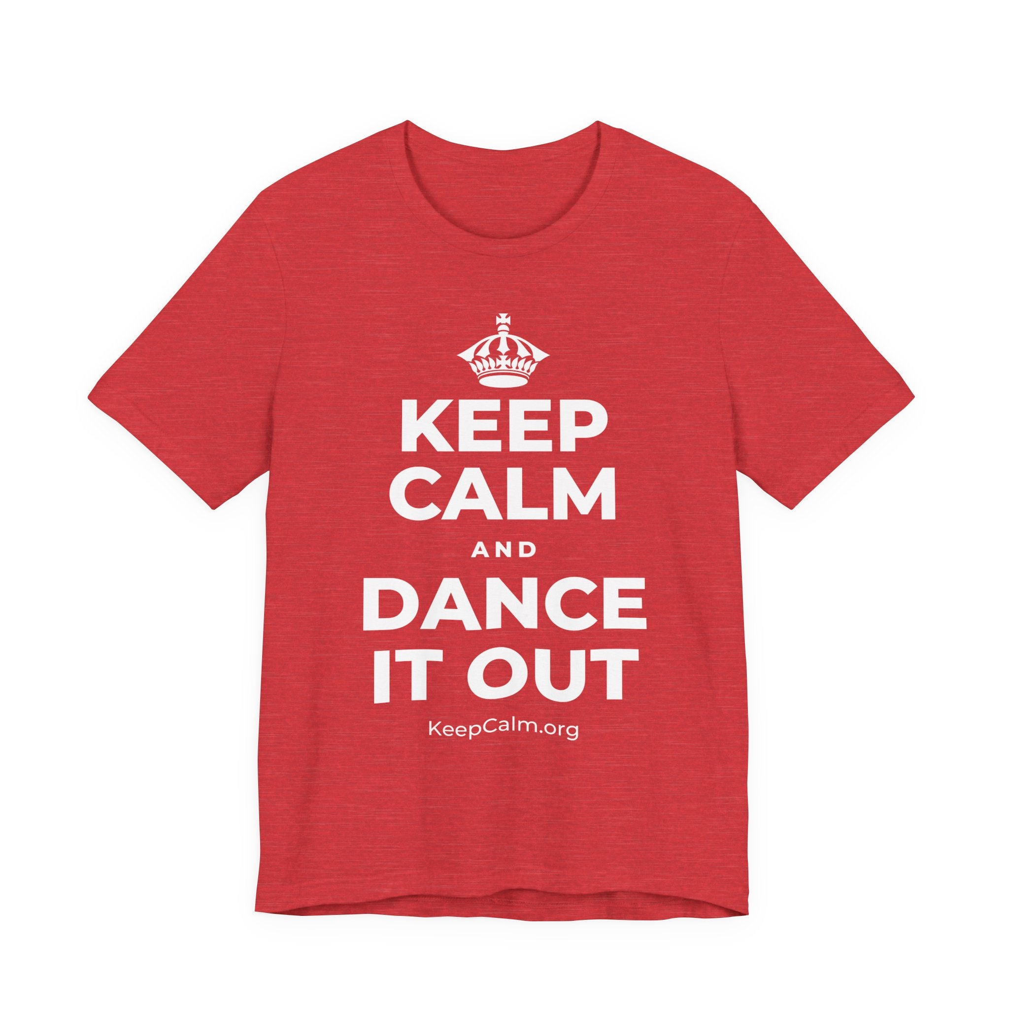 KEEP CALM AND DANCE IT OUT T-Shirt (Baby Blue–Silver)