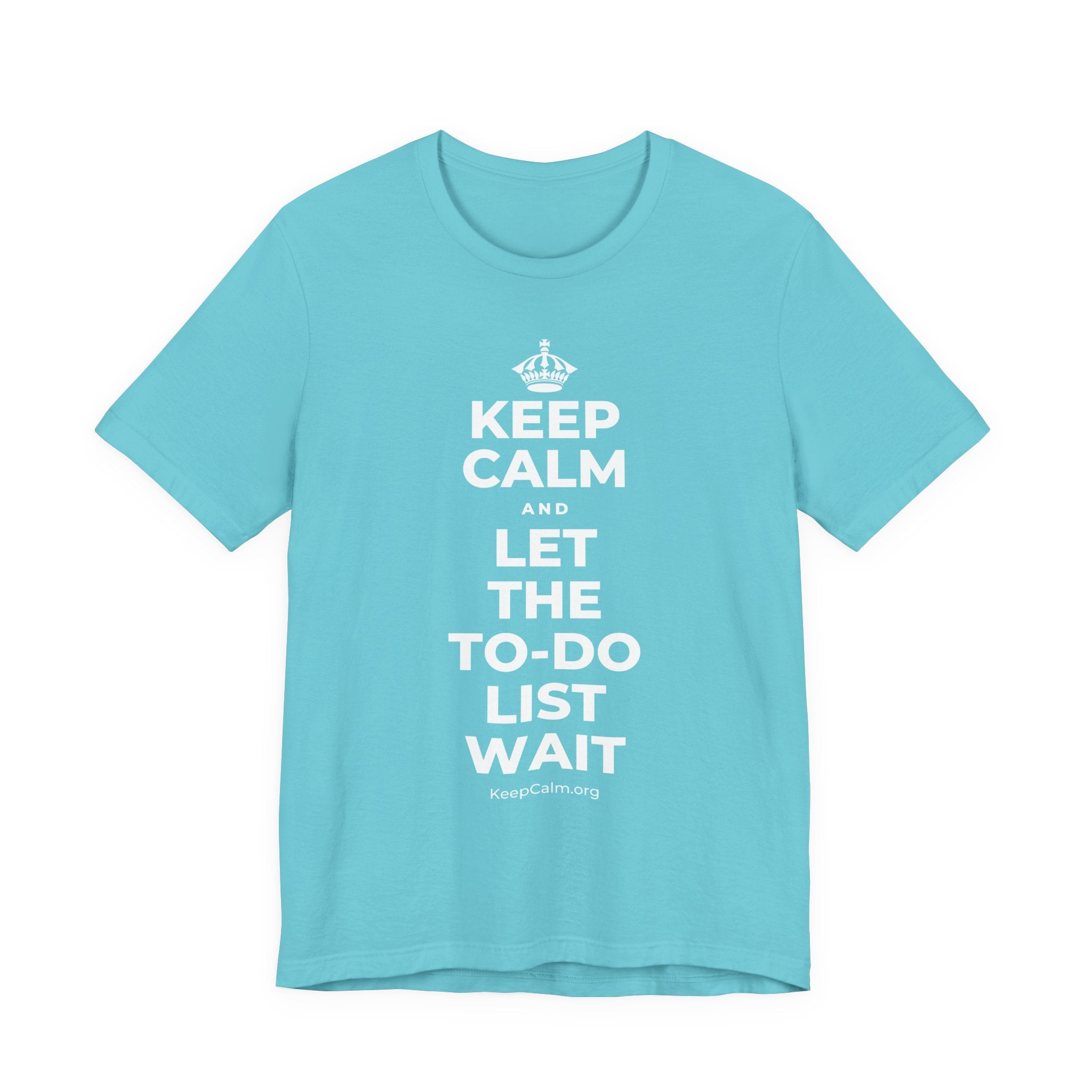 KEEP CALM AND LET THE TO-DO LIST WAIT T-Shirt (Soft Cream–Heather Mauve)