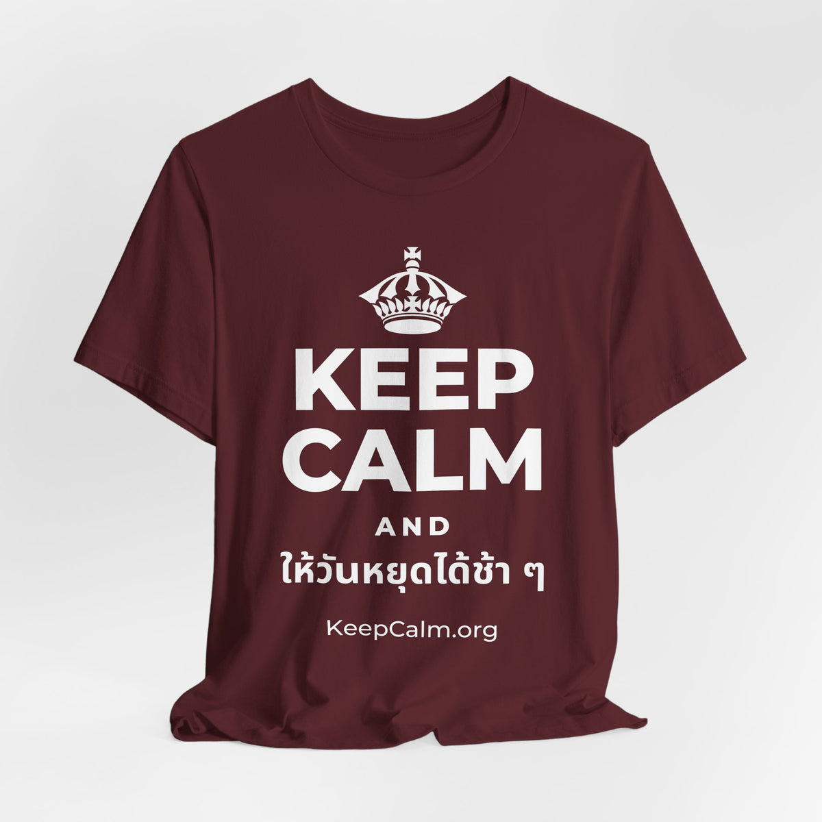 KEEP CALM AND ให้วันหยุดได้ช้า ๆ T-Shirt (Baby Blue–Silver)