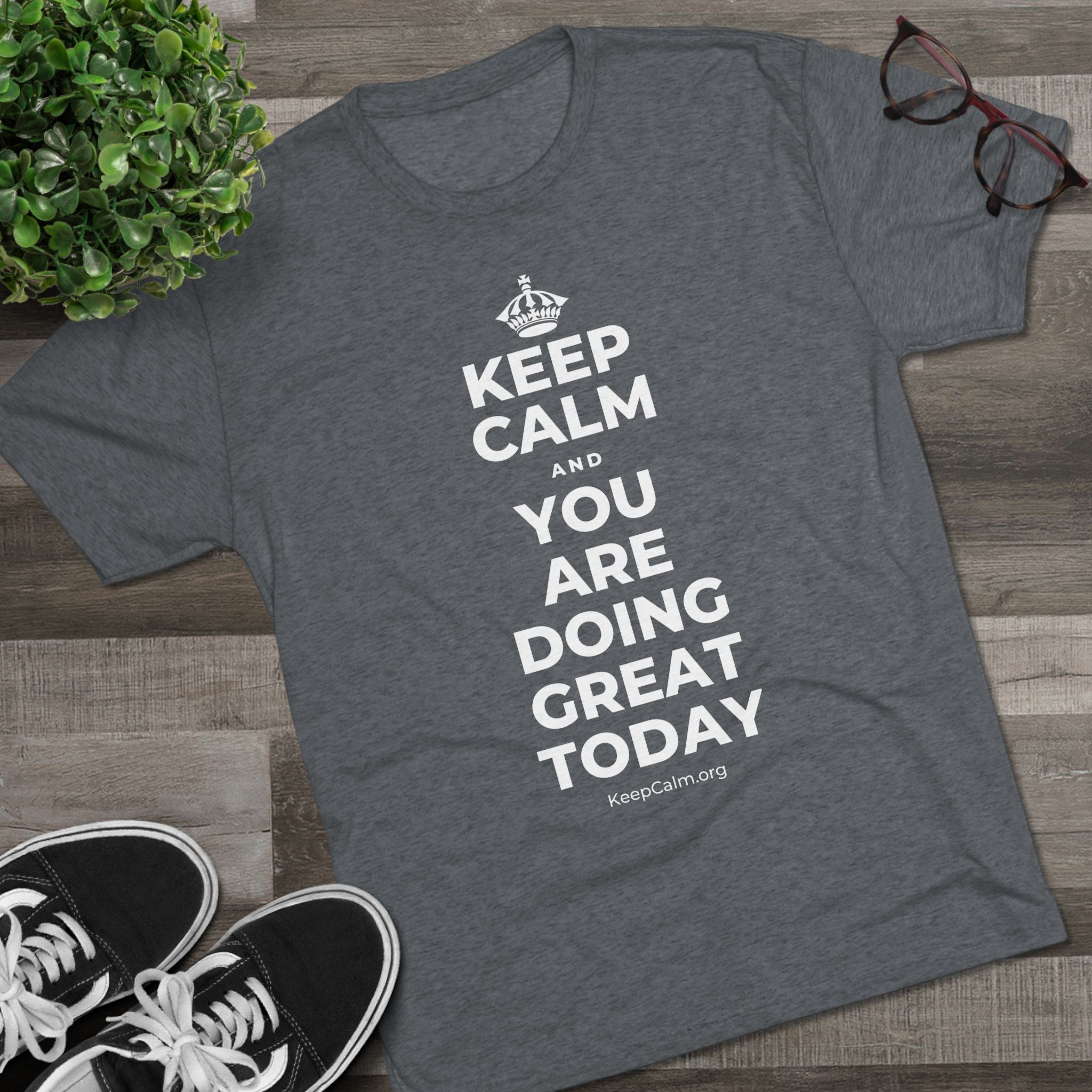 KEEP CALM AND YOU ARE DOING GREAT TODAY Tri-Blend Tee
