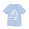 KEEP CALM A HOʻOKUʻU AKU T-Shirt (Baby Blue–Silver)