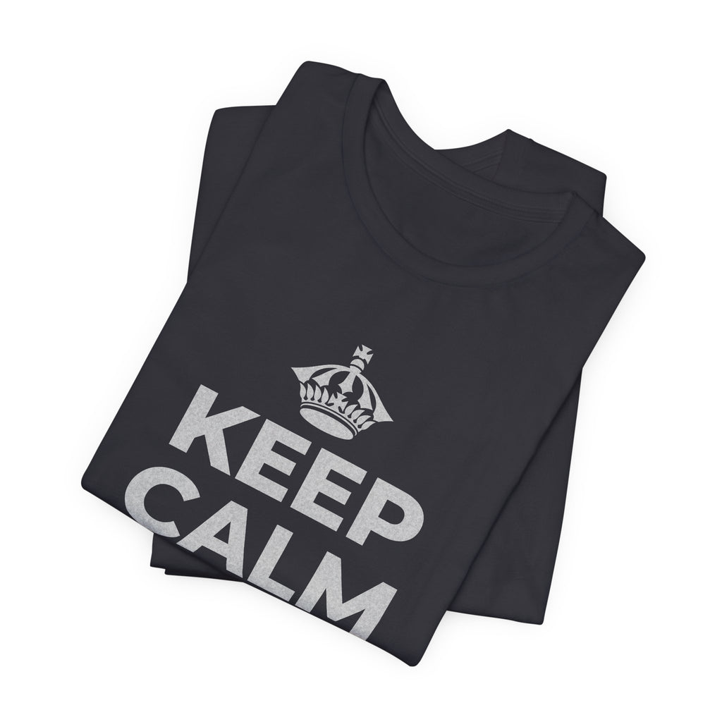 KEEP CALM AND OWN IT T-Shirt (Baby Blue–Silver)