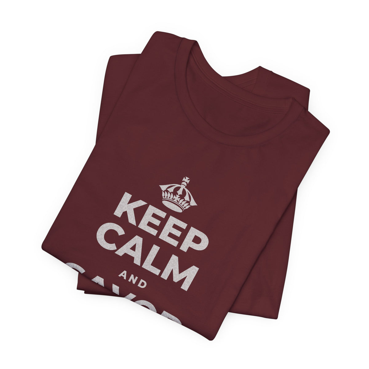 KEEP CALM AND SAVOR THIS MOMENT T-Shirt (Baby Blue–Silver)