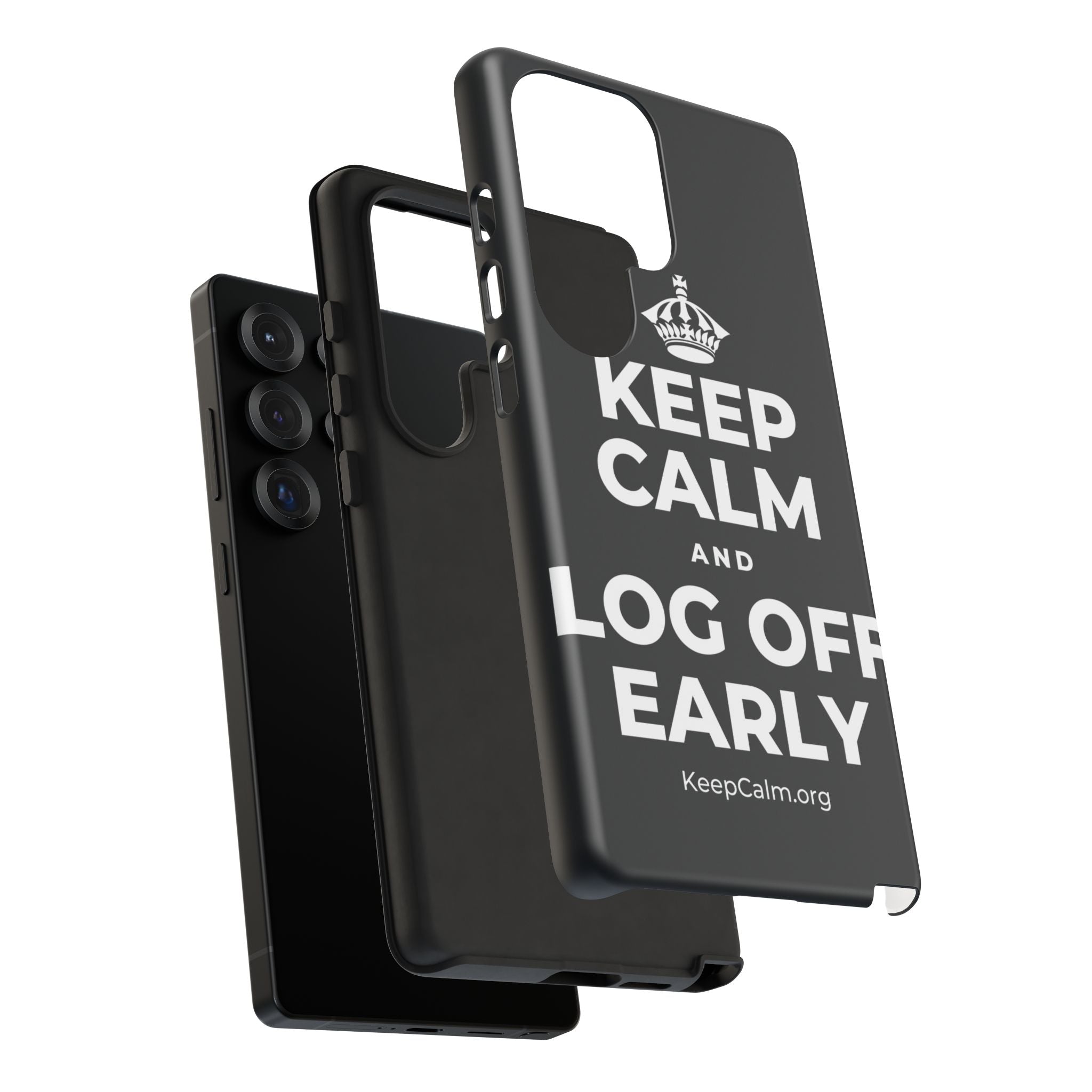 KEEP CALM AND LOG OFF EARLY Phone Case (Dark)