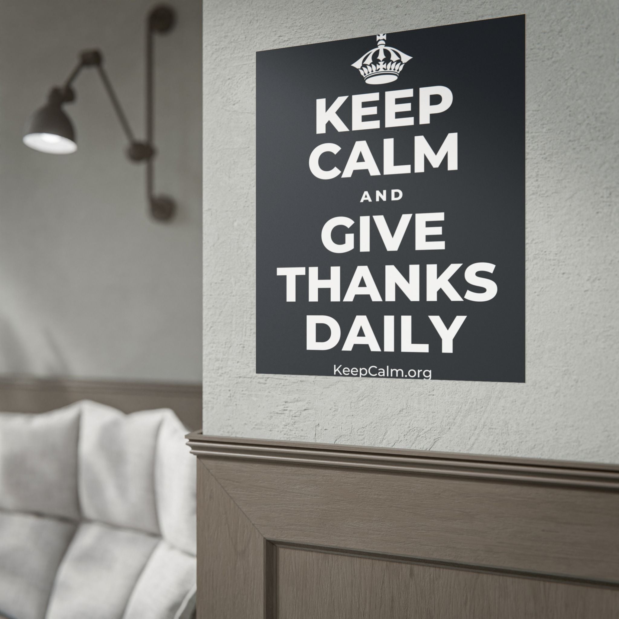 KEEP CALM AND GIVE THANKS DAILY Poster (Dark)