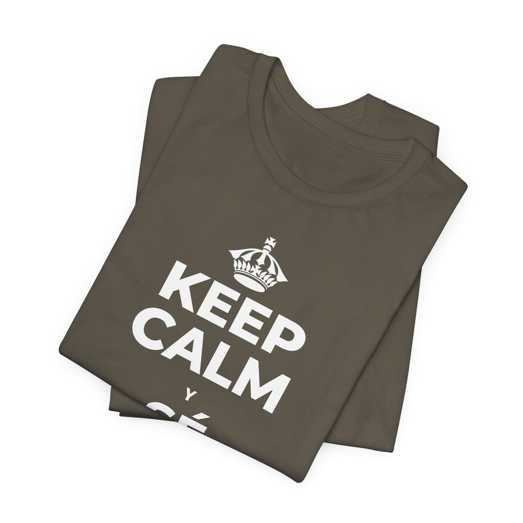 KEEP CALM Y SÉ SUAVE CONTIGO T-Shirt (White–Asphalt)