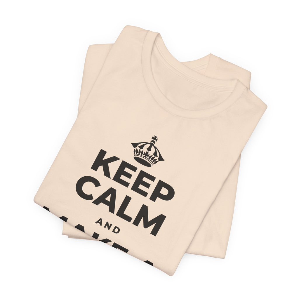 KEEP CALM AND MAKE A WARM MEMORY T-Shirt (Soft Cream–Heather Mauve)