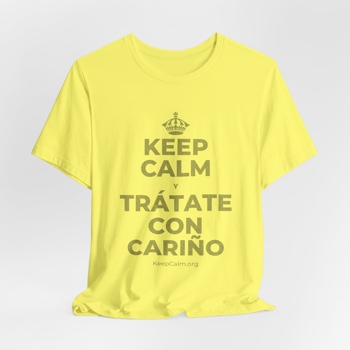KEEP CALM Y TRÁTATE CON CARIÑO T-Shirt (Soft Cream–Heather Mauve)