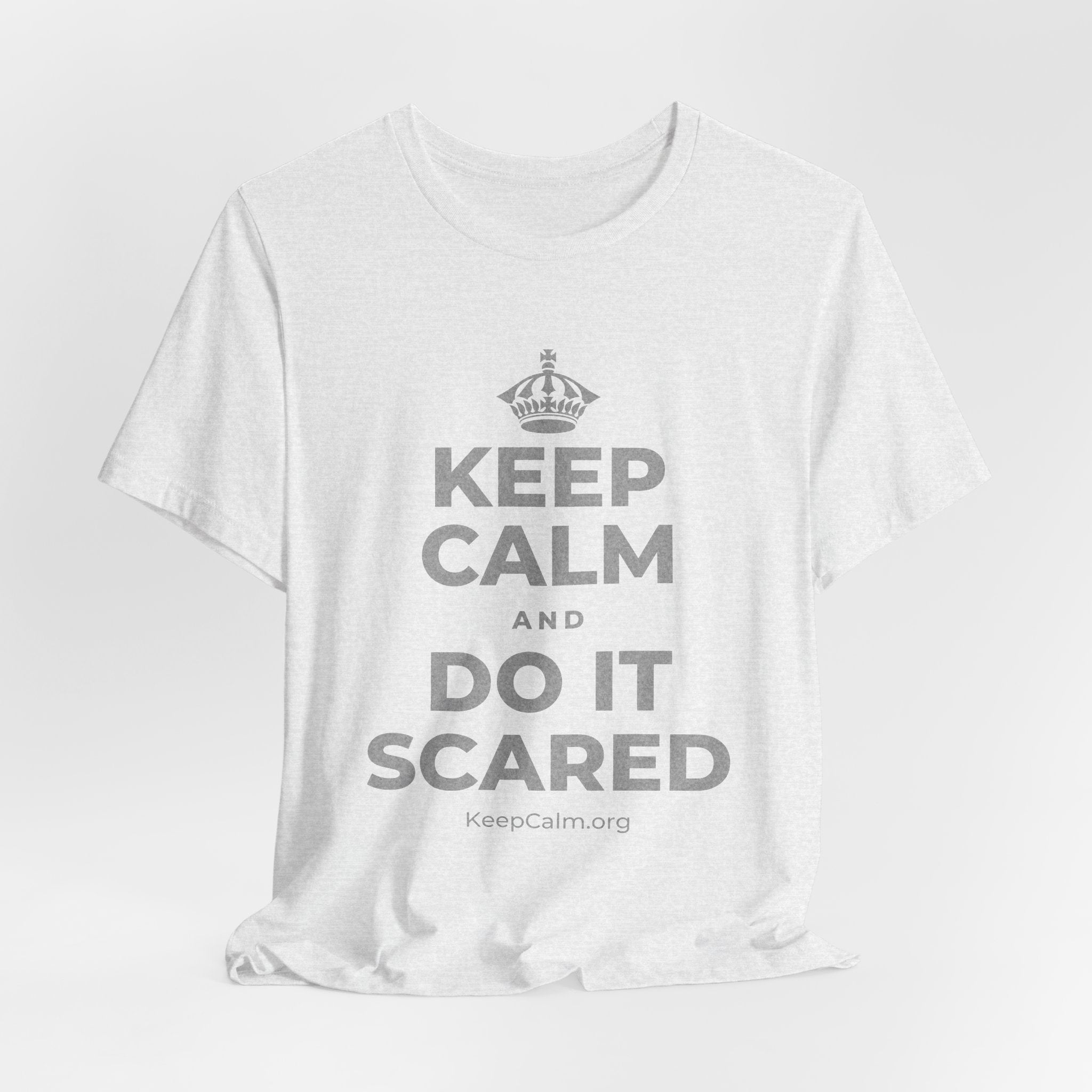 KEEP CALM AND DO IT SCARED T-Shirt (Soft Cream–Heather Mauve)