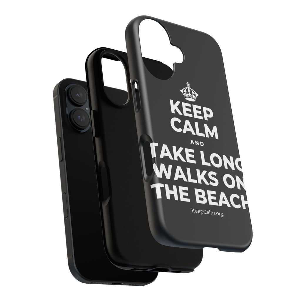 KEEP CALM AND TAKE LONG WALKS ON THE BEACH Phone Case (Dark)