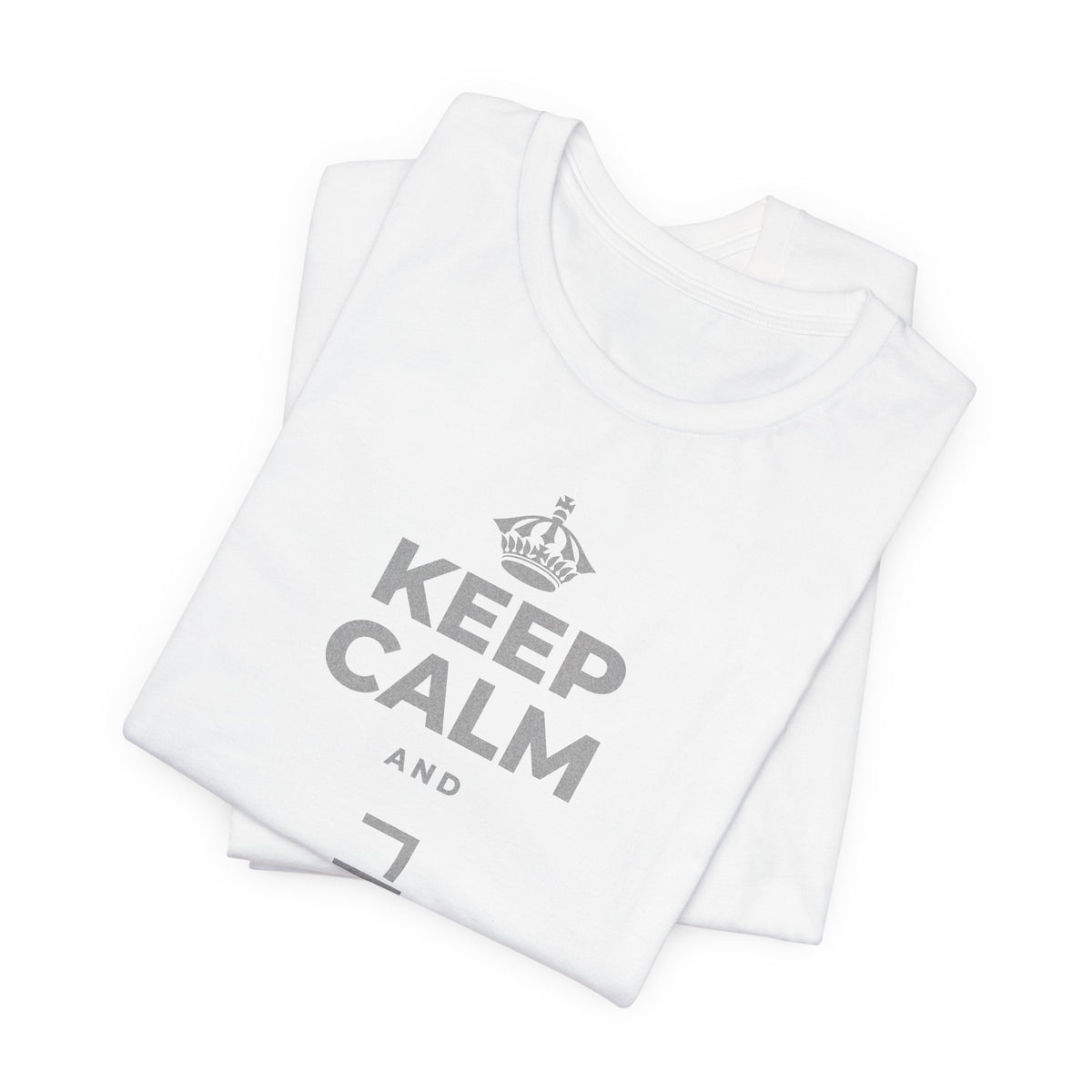 KEEP CALM AND 그 질문을 해요 T-Shirt (White–Asphalt)