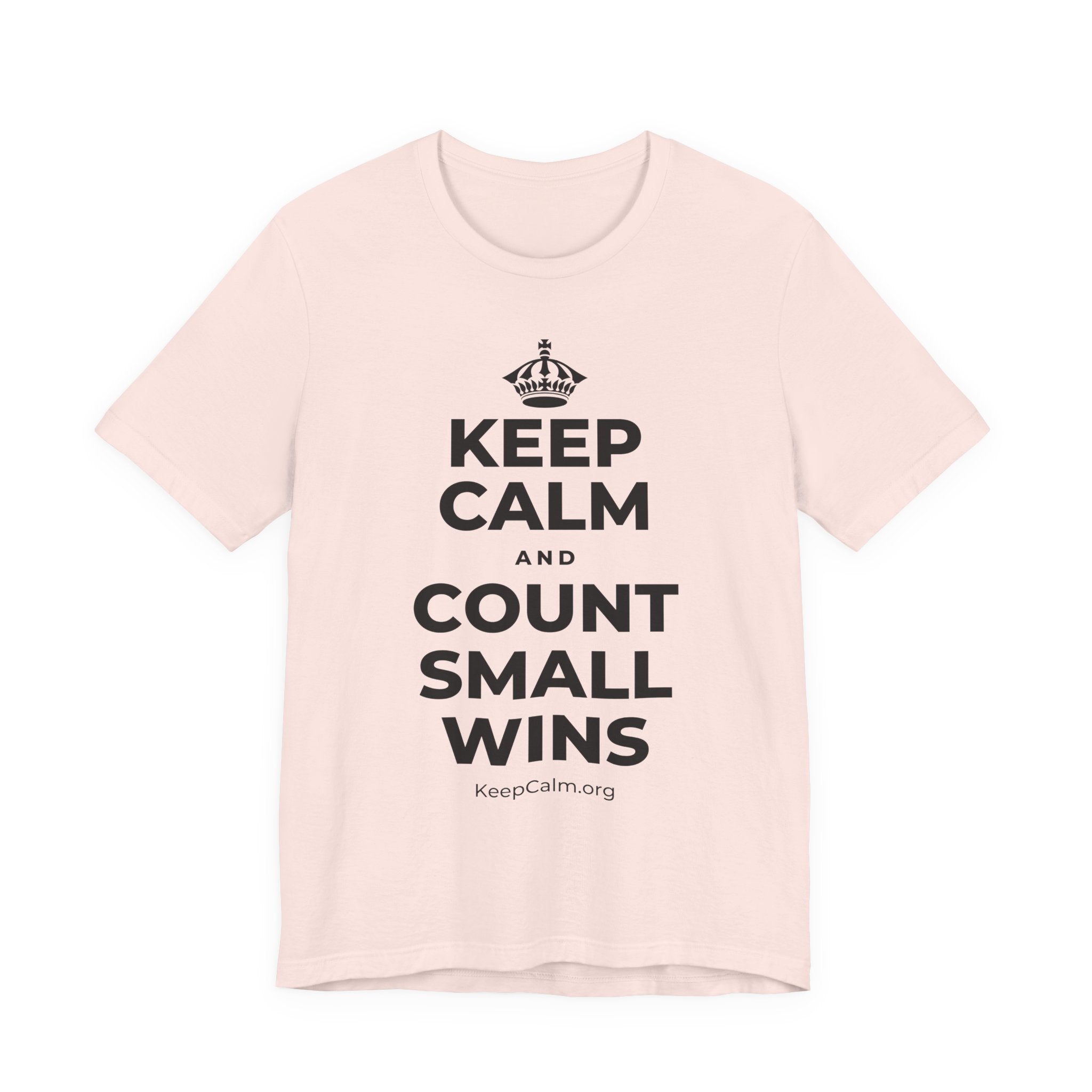 KEEP CALM AND COUNT SMALL WINS T-Shirt (Soft Cream–Heather Mauve)