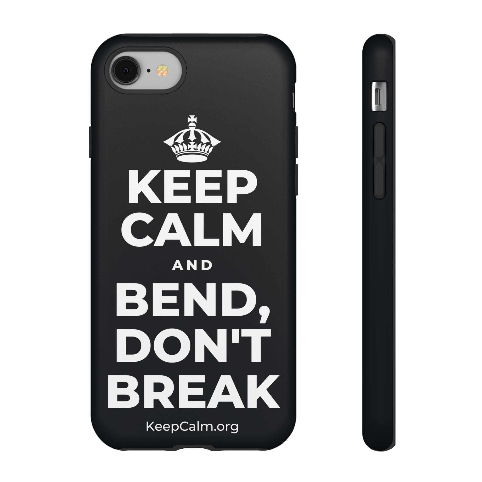KEEP CALM AND BEND, DON'T BREAK Phone Case (Dark)