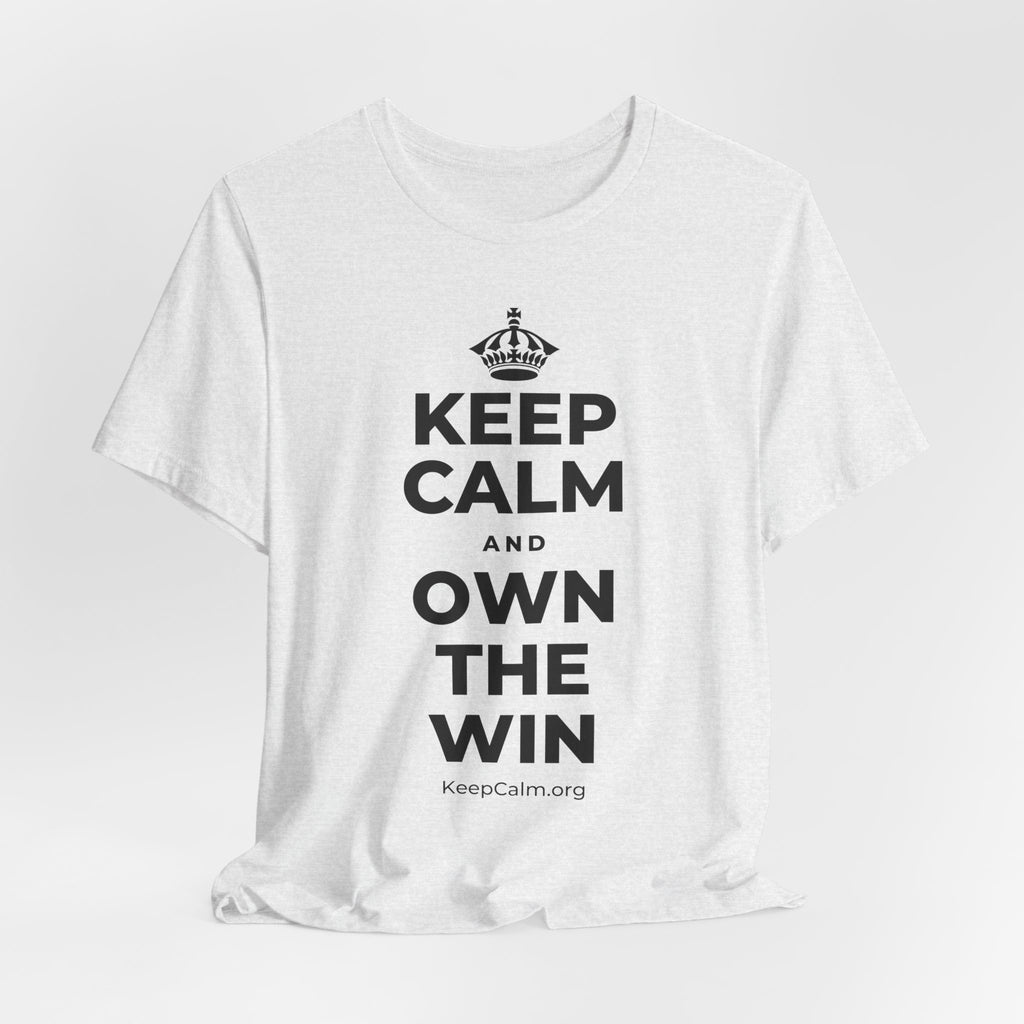 KEEP CALM AND OWN THE WIN T-Shirt (Soft Cream–Heather Mauve)