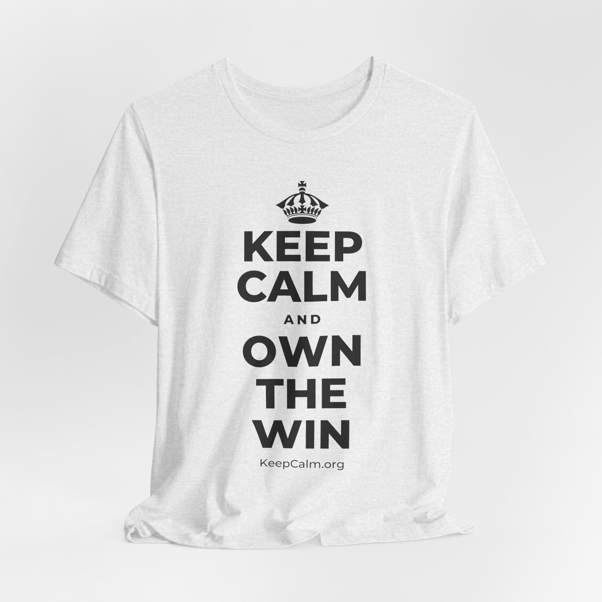 KEEP CALM AND OWN THE WIN T-Shirt (Soft Cream–Heather Mauve)