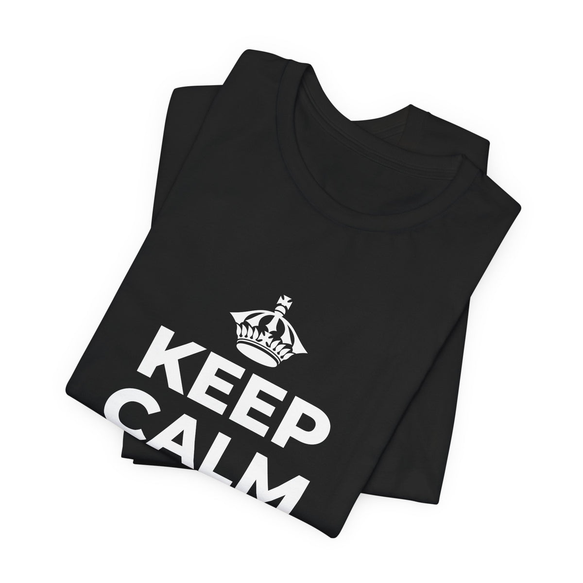 KEEP CALM AND JUST BE T-Shirt (White–Asphalt)