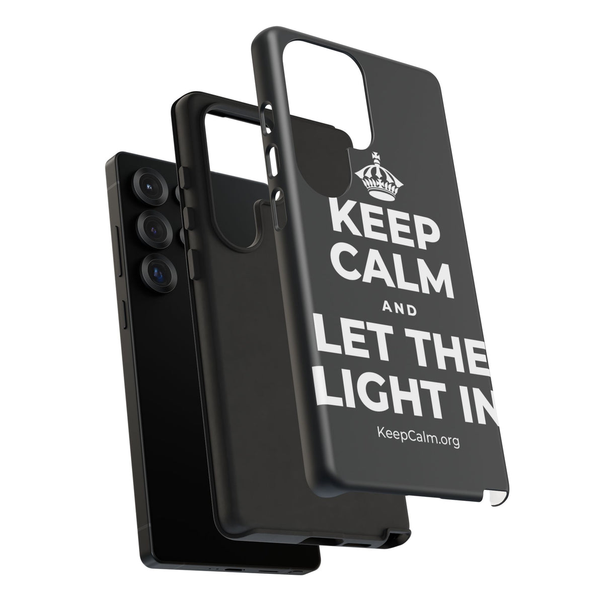 KEEP CALM AND LET THE LIGHT IN Phone Case (Dark)