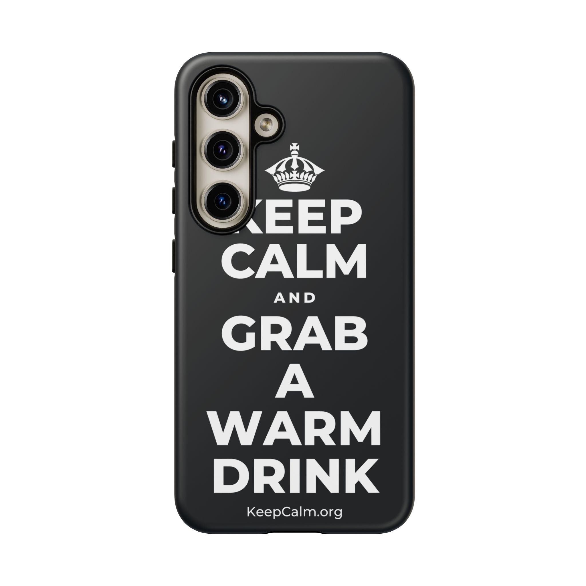 KEEP CALM AND GRAB A WARM DRINK Phone Case (Dark)
