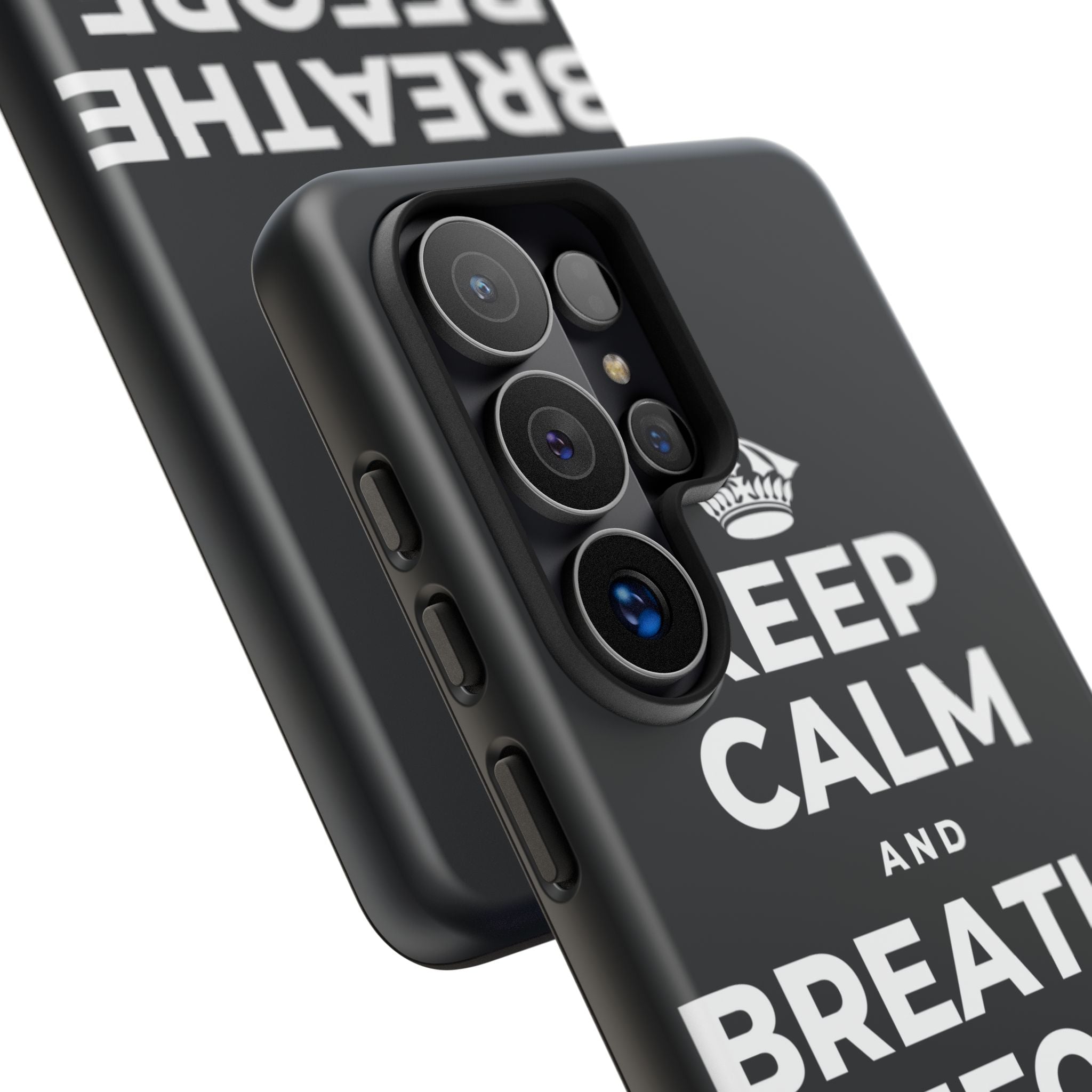 KEEP CALM AND BREATHE BEFORE YOU BEGIN Phone Case (Dark)