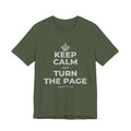 KEEP CALM AND TURN THE PAGE T-Shirt (Military Green–Autumn)