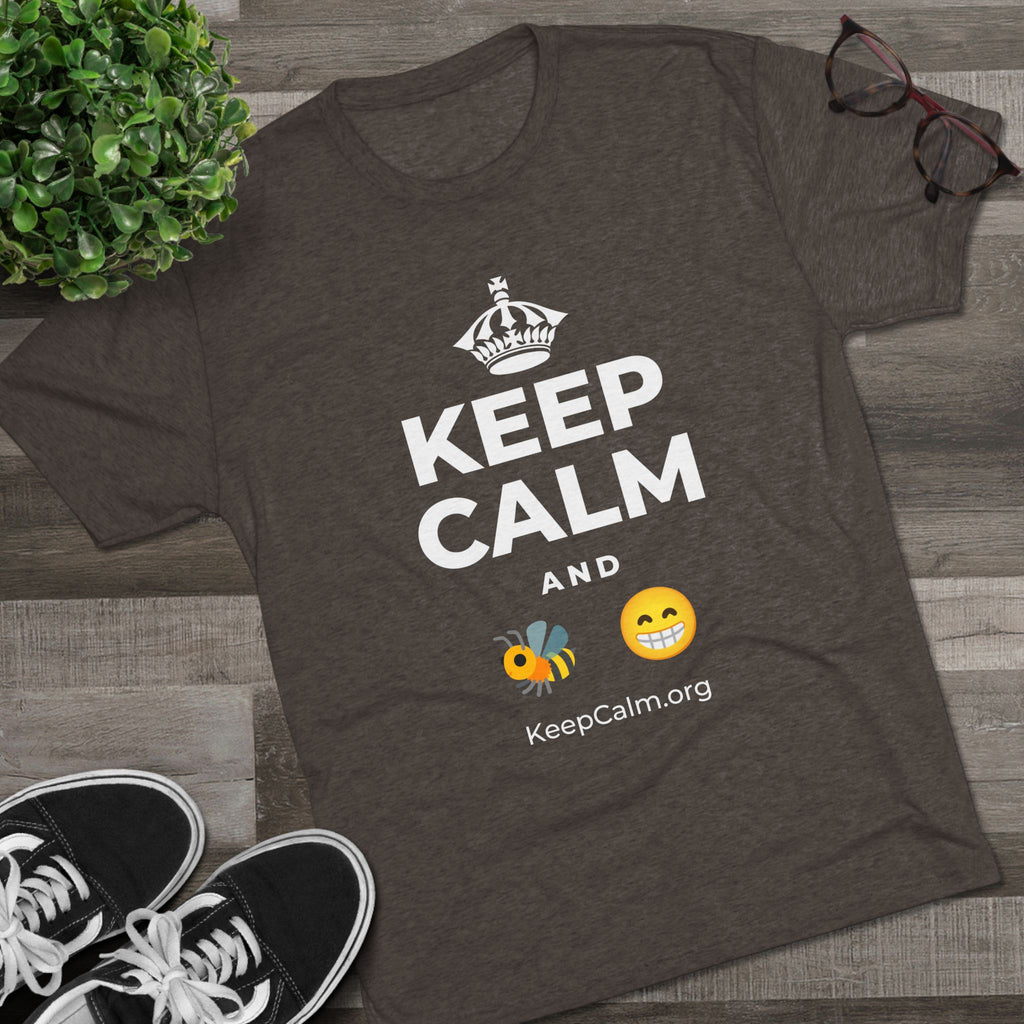 KEEP CALM AND BEE HAPPY Tri-Blend Tee