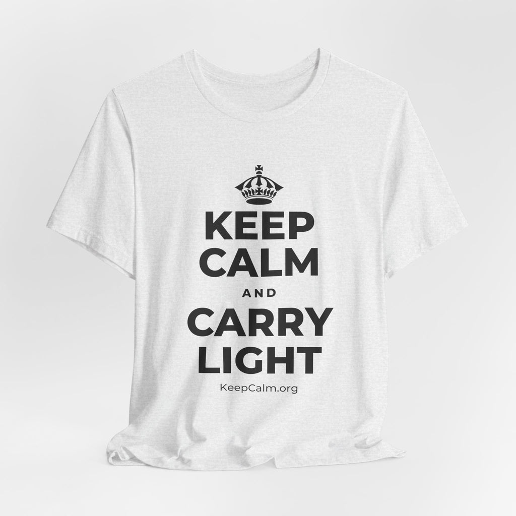 KEEP CALM AND CARRY LIGHT T-Shirt (Soft Cream–Heather Mauve)