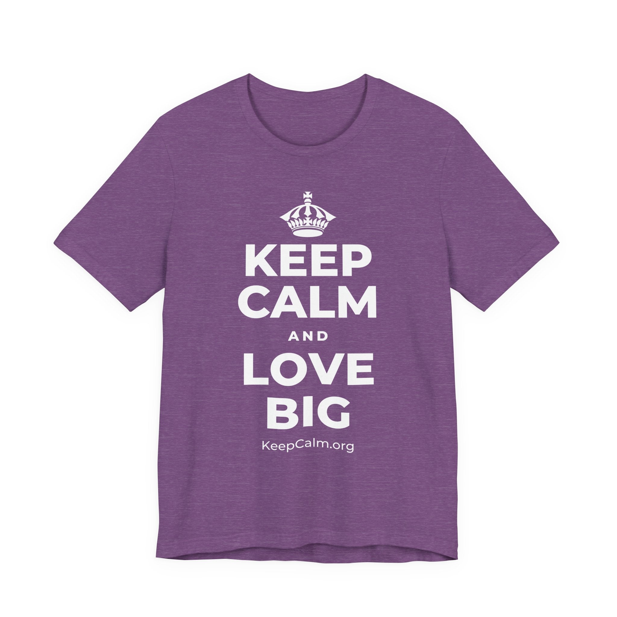 KEEP CALM AND LOVE BIG T-Shirt (Baby Blue–Silver)