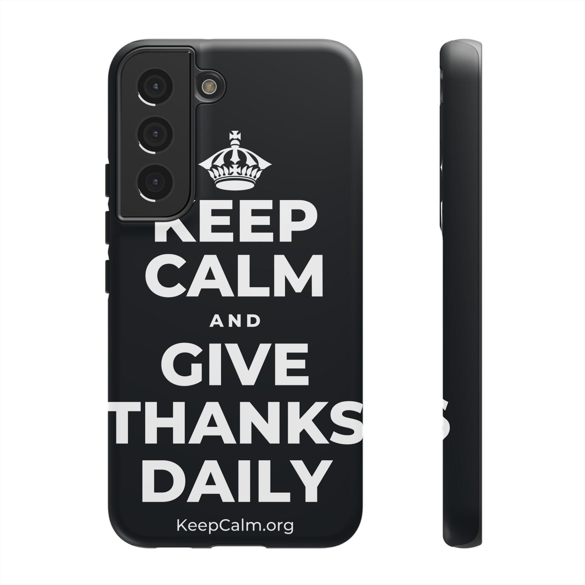 KEEP CALM AND GIVE THANKS DAILY Phone Case (Dark)