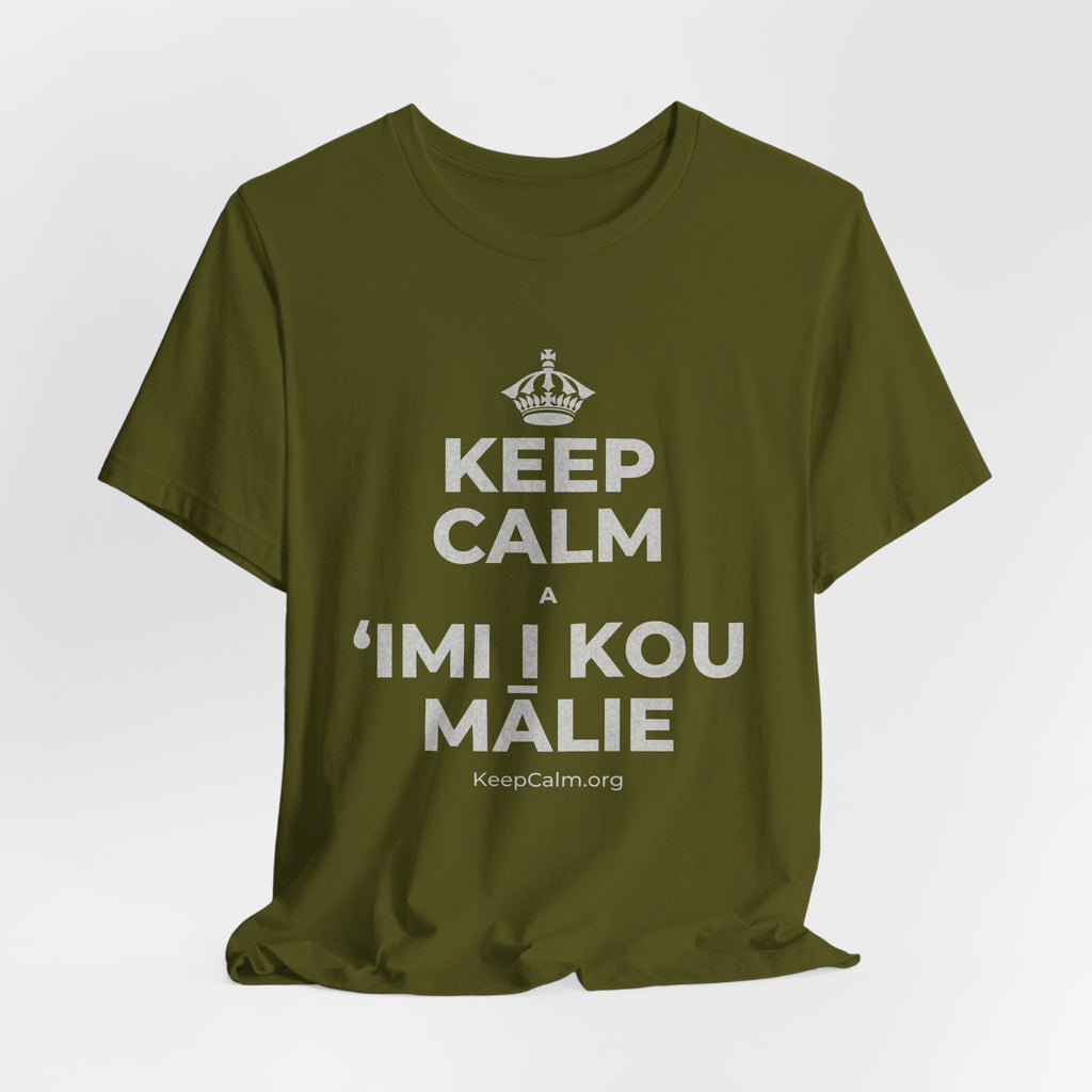KEEP CALM A ʻIMI I KOU MĀLIE T-Shirt (Baby Blue–Silver)