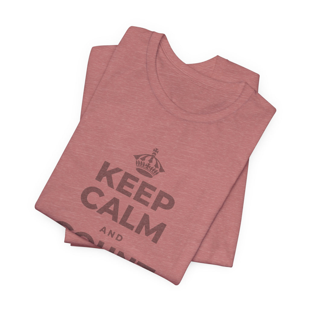 KEEP CALM AND COUNT YOUR WINS T-Shirt (Soft Cream–Heather Mauve)