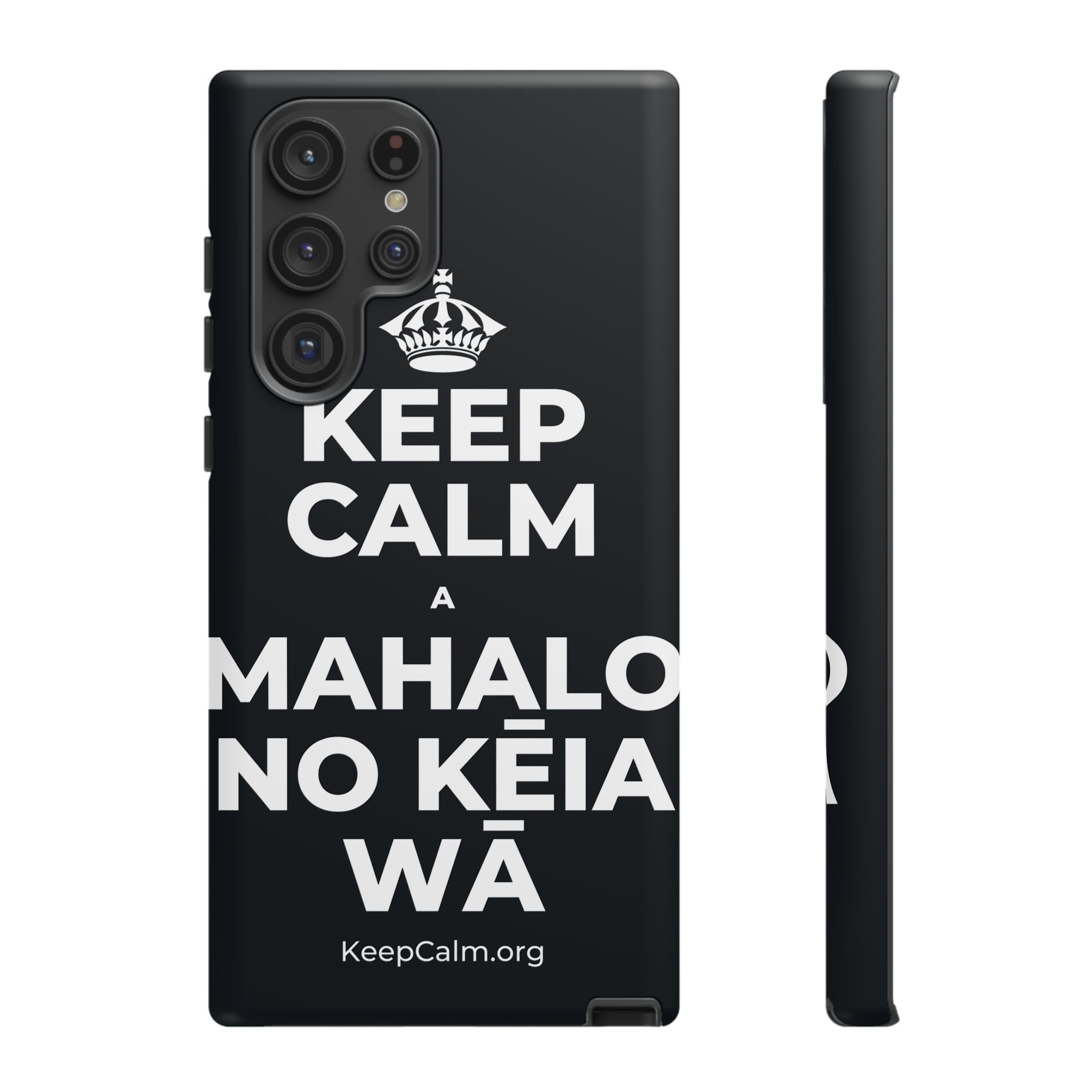 KEEP CALM A MAHALO NO KĒIA WĀ Phone Case (Dark)