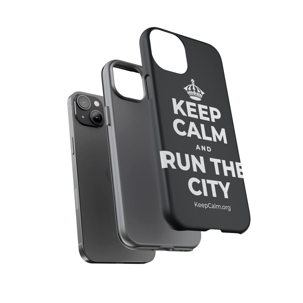 KEEP CALM AND RUN THE CITY Phone Case (Dark)