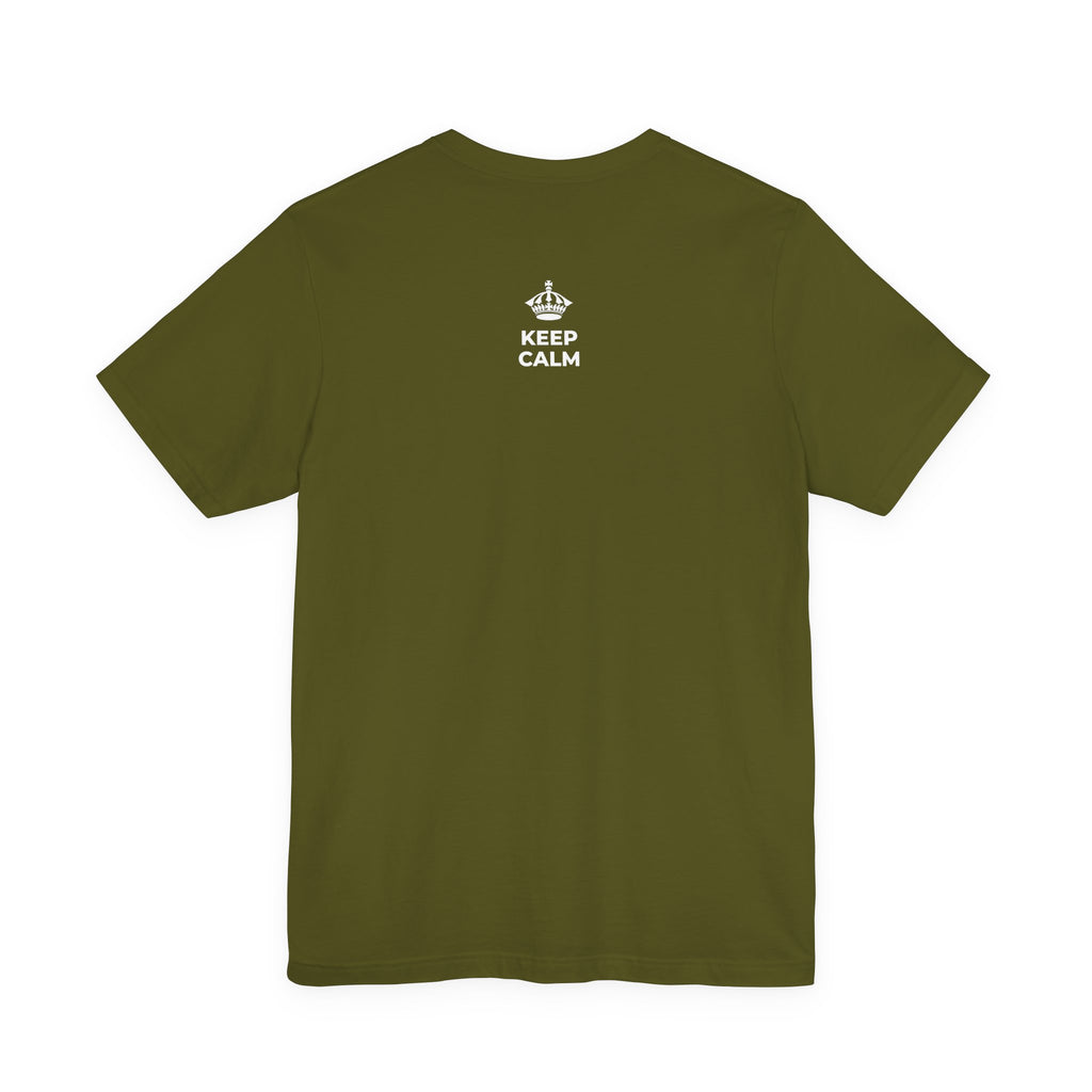 KEEP CALM AND ENJOY THE RIDE T-Shirt (Baby Blue–Silver)