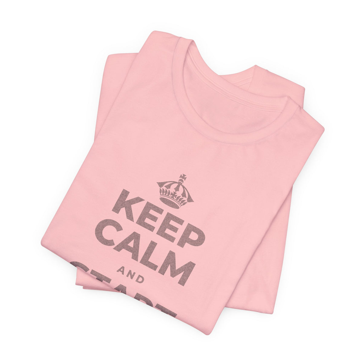 KEEP CALM AND START WHERE YOU ARE T-Shirt (White–Asphalt)